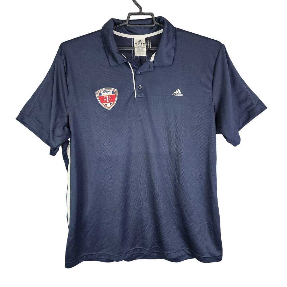 Men's Navy Blue Adidas Climalite Polo Shirt Short Sleeve Size 2XL